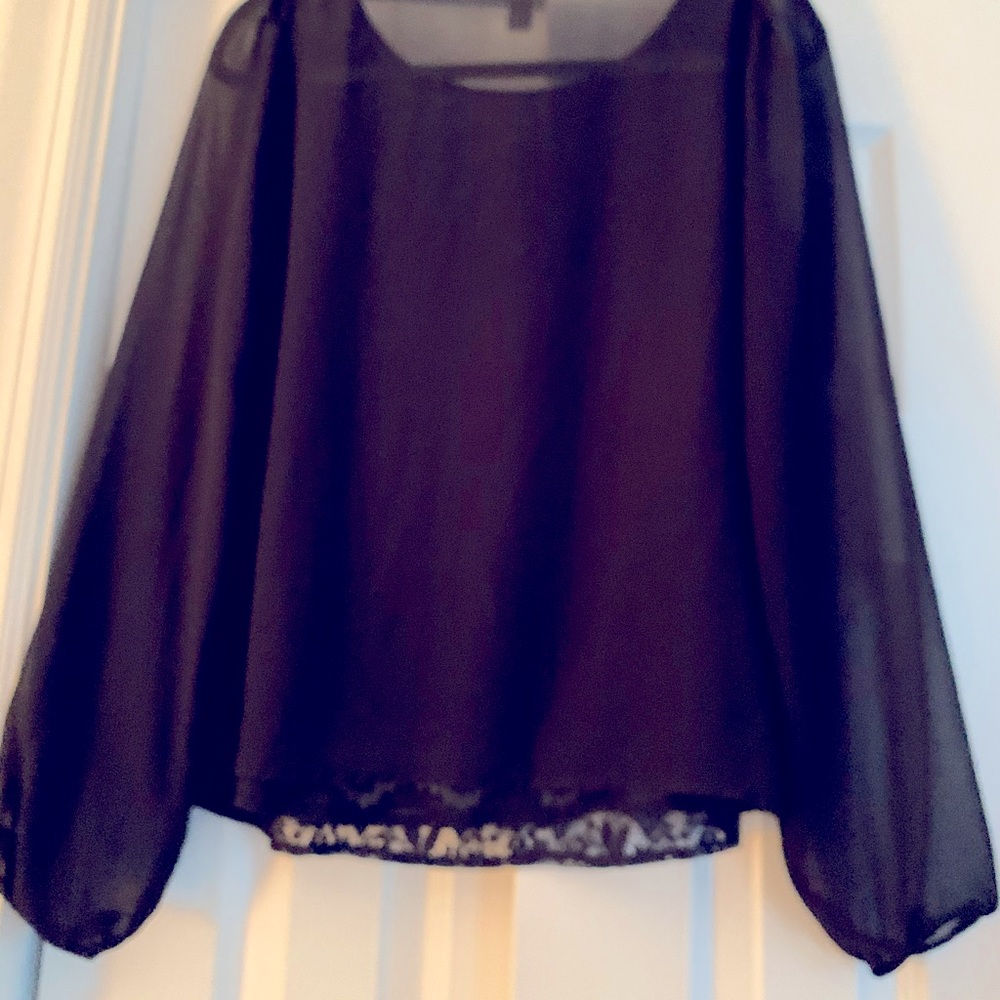 Women’s lace front sheer top